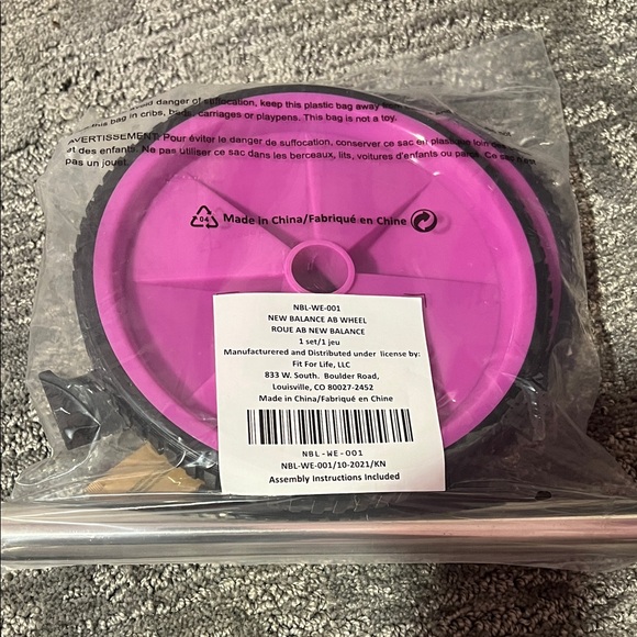 New Balance Pink and Black Ab Wheel - Picture 2 of 2